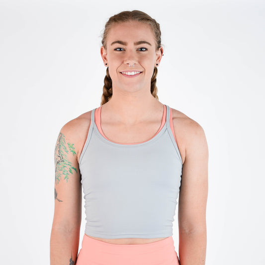 FLEO - Switch Up Crop Tank - Fitted - Tank - silver-1