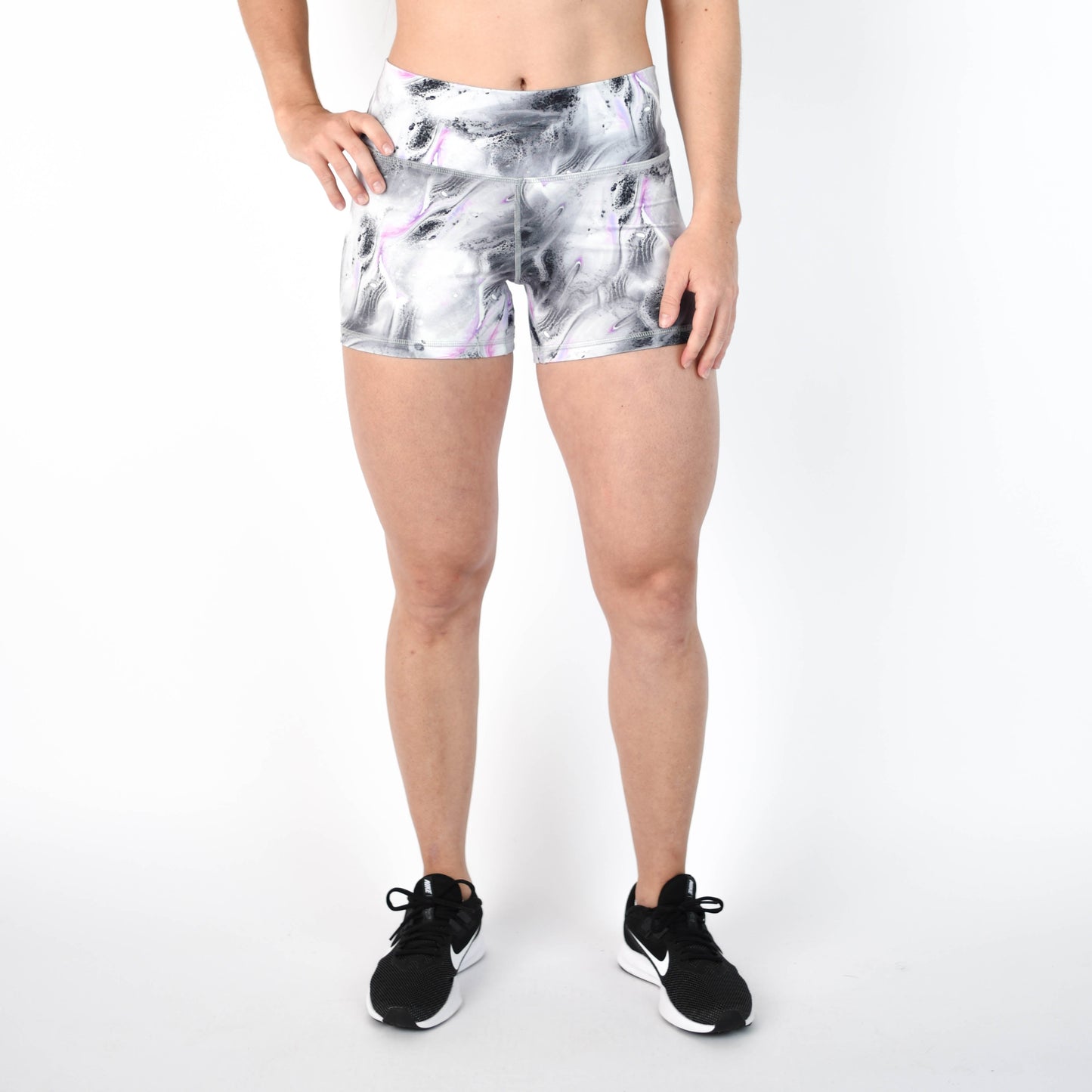 FLEO - Power Mid High Short 3.75" - Mid High Rise - Shorts - silver-1_a056ecf9-71c3-4bc7-9715-01286e443250