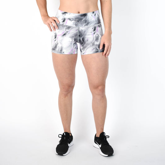 FLEO - Power Mid High Short 3.75" - Mid High Rise - Shorts - silver-1_a056ecf9-71c3-4bc7-9715-01286e443250