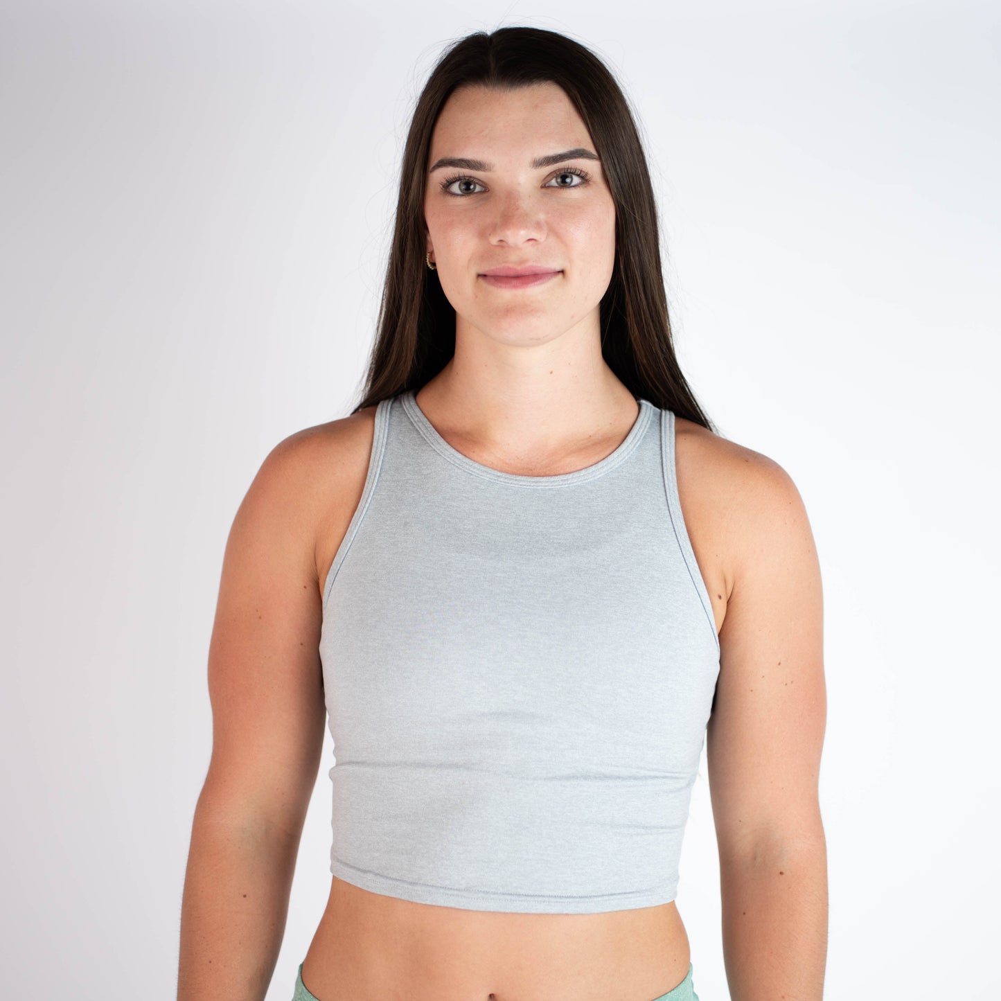 FLEO - Tempo Crop Tank - Fitted - Tank - sleet-1_4235b726-2611-4cc4-a3c3-ca5c9674069f