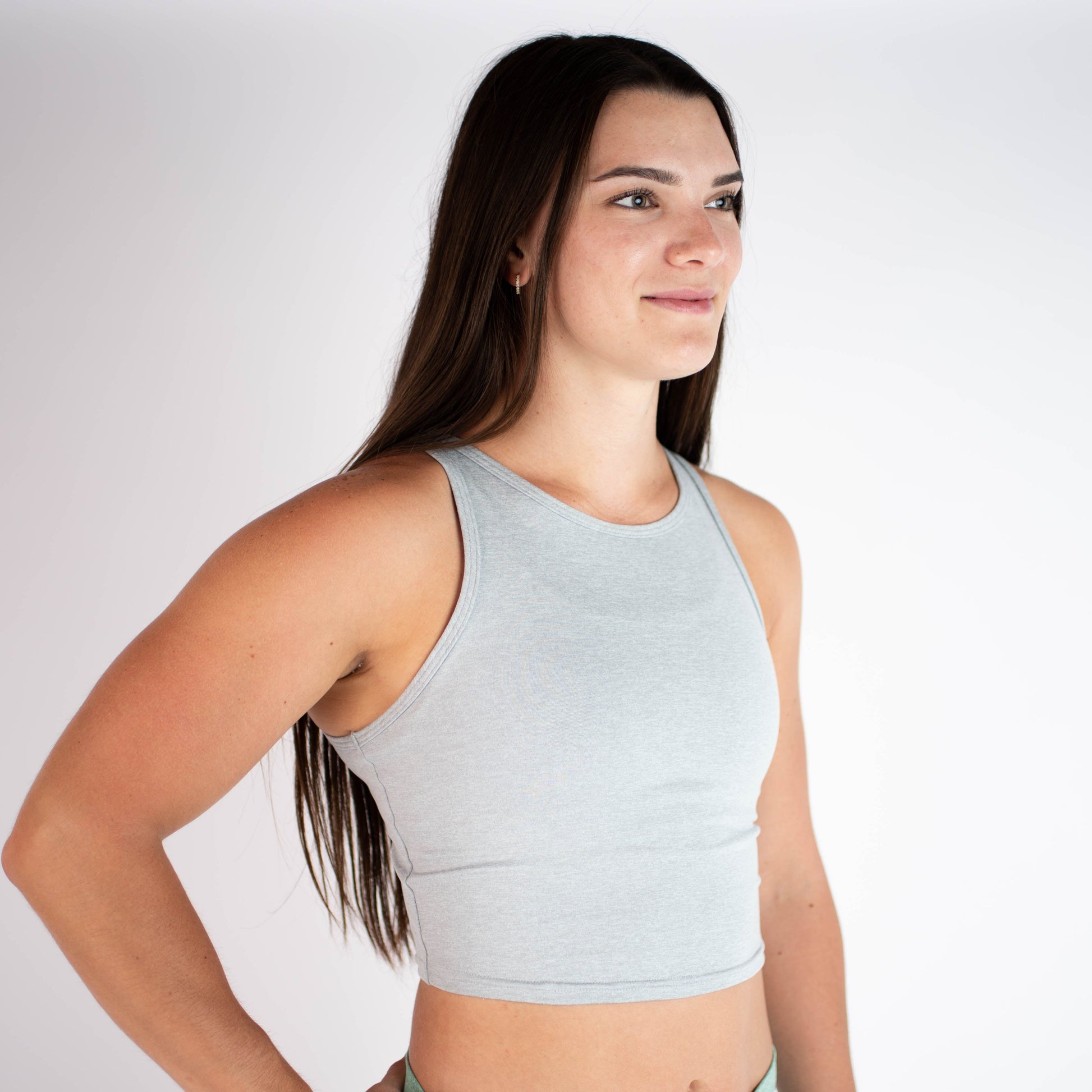FLEO - Tempo Crop Tank - Fitted - Tank - sleet-3_2f575ecc-0d80-4eac-91bc-3ca463289d7f