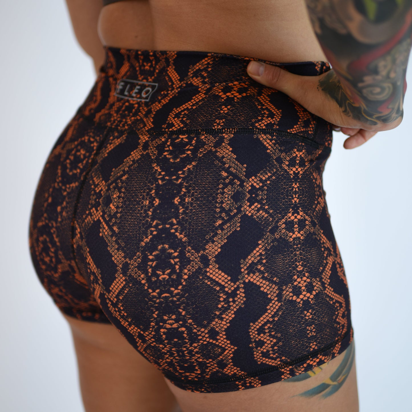 FLEO - Power Mid High Short 3.75" - Mid High Rise - Shorts - snakeskin-5_557cfbd1-f5d1-40cf-8262-7fe9fd4410f2