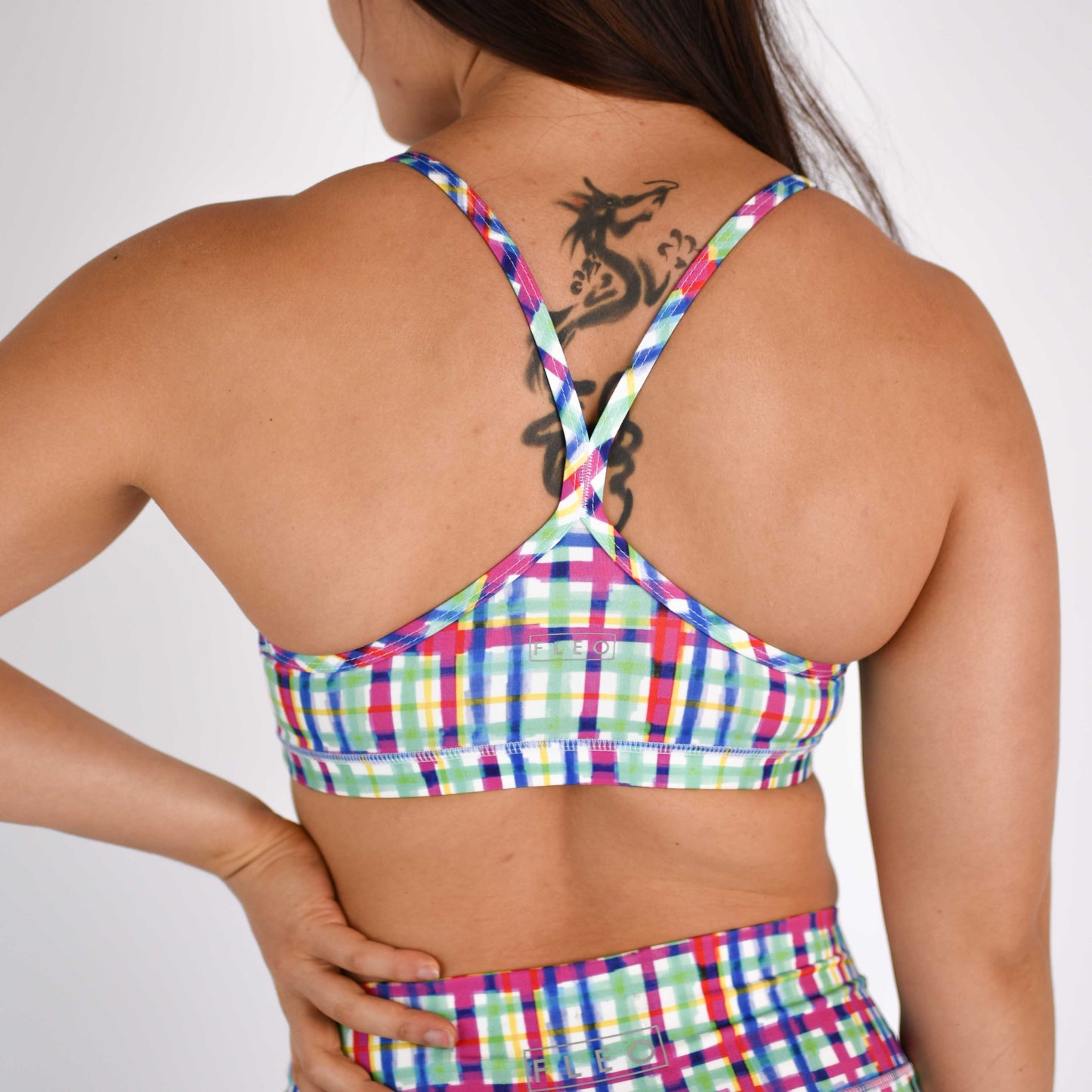 FLEO - Cami Sports Bra - Light Support - Sports Bra - spring-plaid-5