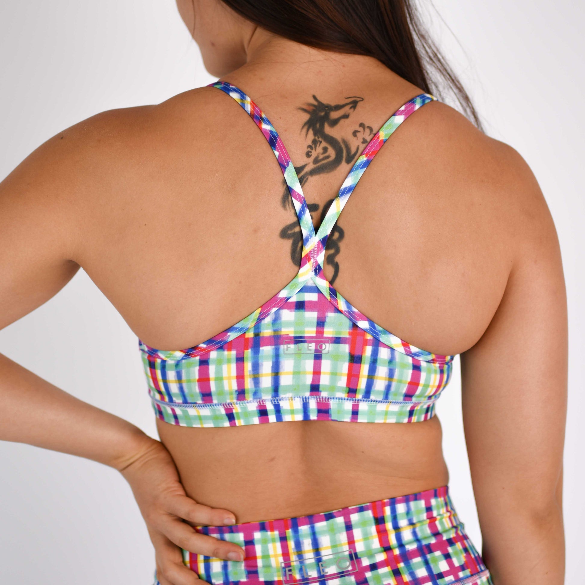 FLEO - Cami Sports Bra - Light Support - Sports Bra - spring-plaid-5