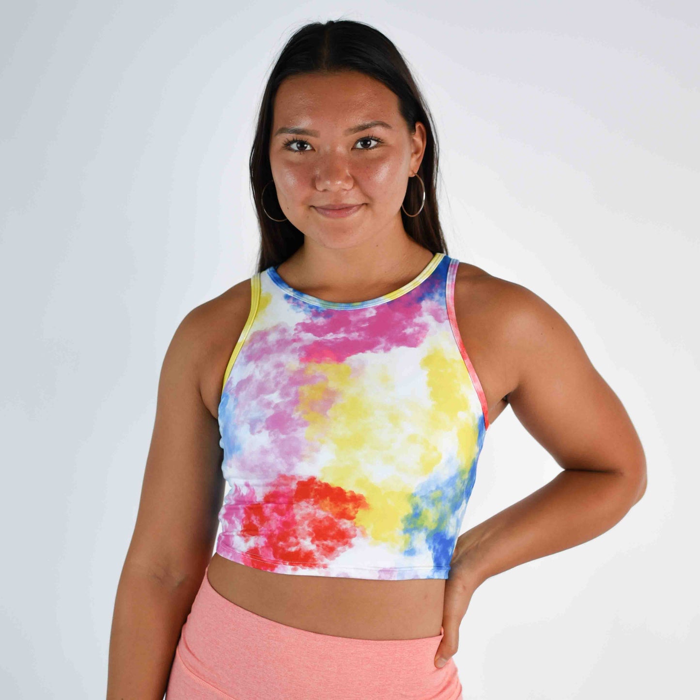 FLEO - Tempo Crop Tank - Fitted - Tank - summerclouds-2_bbf09274-79e6-47df-a5c0-b5a58b7463f7
