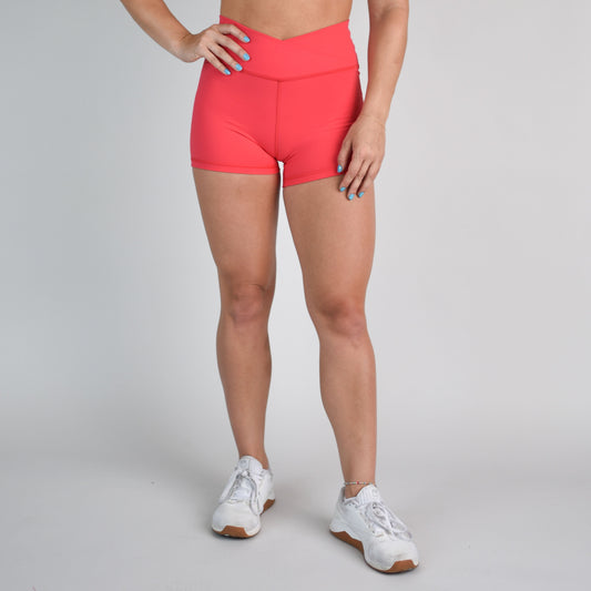 FLEO - V Waistband Short 3.5" - High Rise - Shorts - teaberry-1_4e234ebb-d4e4-4f74-80da-abae4bb7cc14